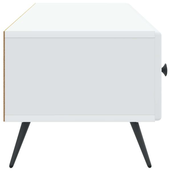 ТВ шкаф с чекмедже Бяло 147 x 34,5 x 30 см Инженерна дървесина