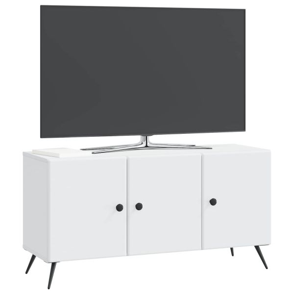 ТВ шкаф Бяло 99 x 34,5 x 50 см Инженерна дървесина