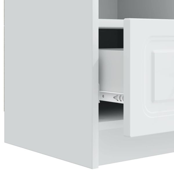 ТВ шкаф с чекмедже Бяло 102 x 34,5 x 47 см Инженерна дървесина