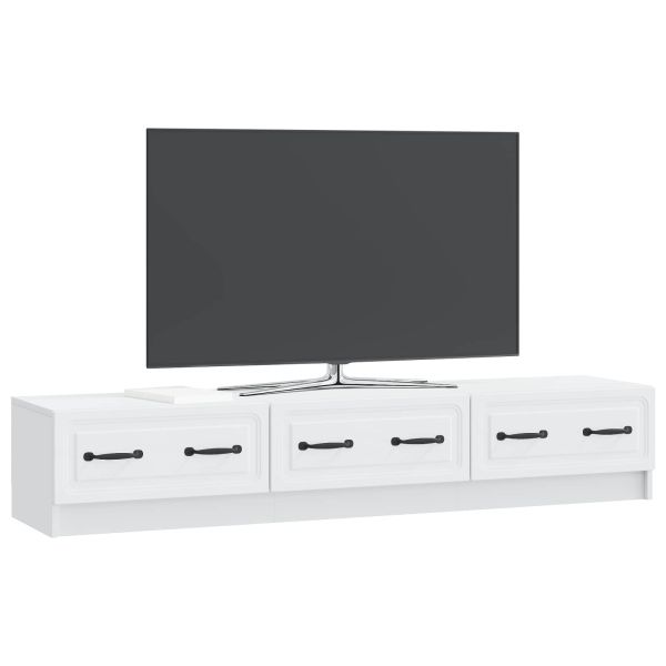 ТВ шкаф с чекмедже Бяло 147 x 34,5 x 27 см Инженерна дървесина