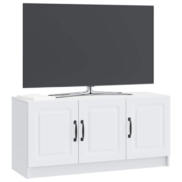 ТВ шкаф Бяло 99 x 34,5 x 47 см Инженерна дървесина