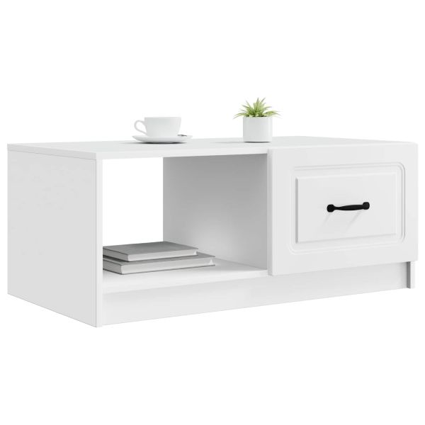Масичка за кафе Бяло 90 x 50 x 37 см Инженерна дървесина