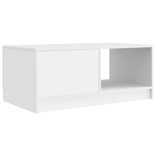 Масичка за кафе Бяло 90 x 50 x 37 см Инженерна дървесина