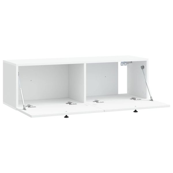 Стенно монтиран ТВ шкаф Монтиране на стена Бяло 98 x 31 x 30 см