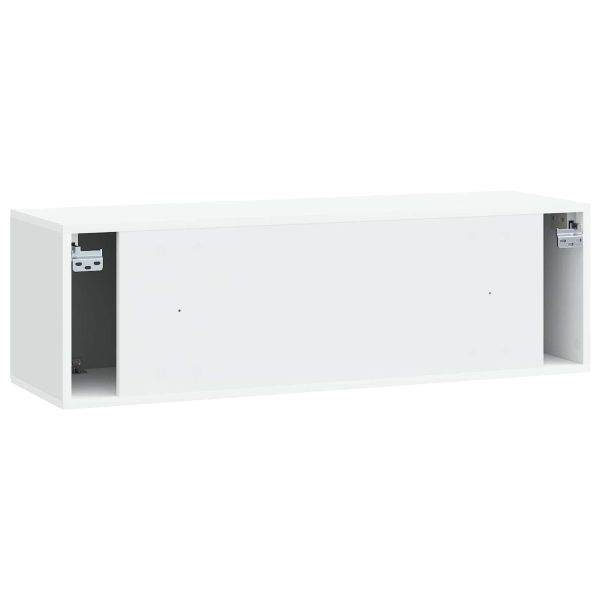 Стенно монтиран ТВ шкаф Монтиране на стена Бяло 98 x 31 x 30 см