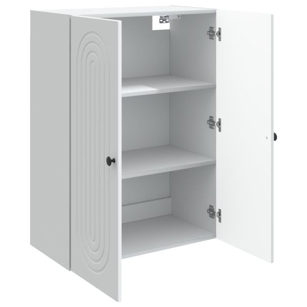 Стенно шкафче Бяло 66 x 34,5 x 90 см Инженерна дървесина