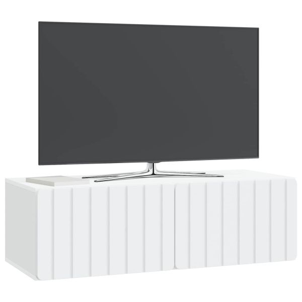 Стенно монтиран ТВ шкаф 98 x 41 x 30 см Бяло