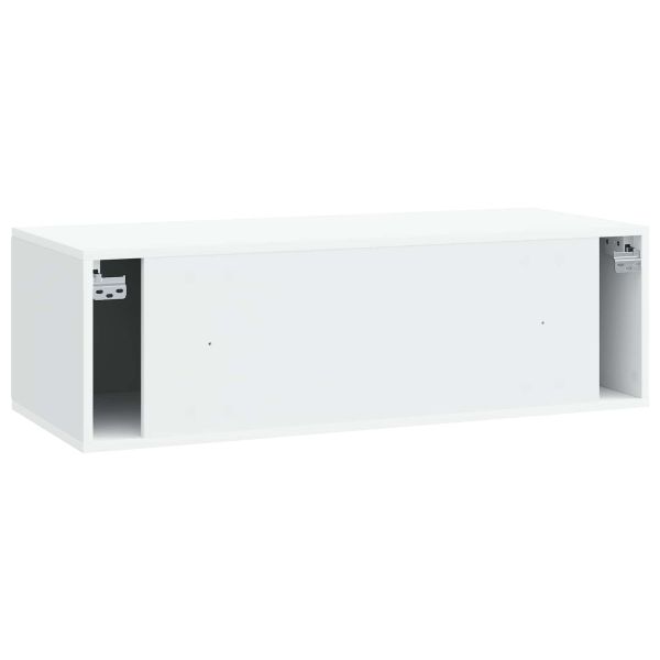 Стенно монтиран ТВ шкаф 98 x 41 x 30 см Бяло