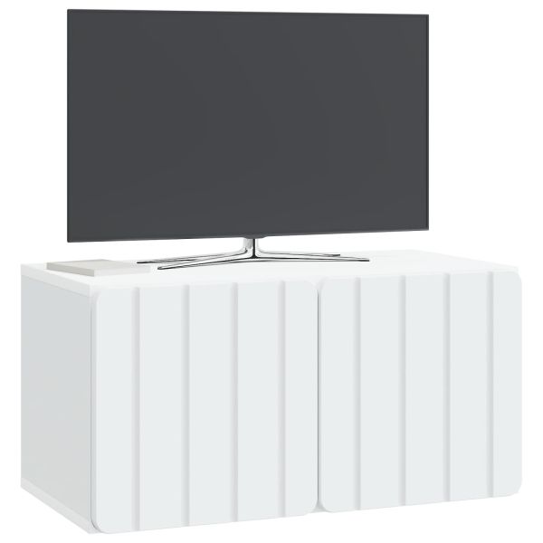 Стенно монтиран ТВ шкаф 59,5 x 31 x 30 см Бяло