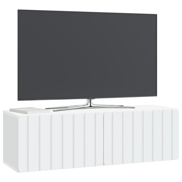 Стенно монтиран ТВ шкаф 98 x 31 x 30 см Бяло