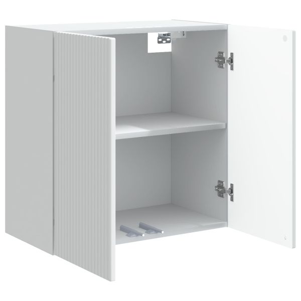 Стенно шкафче Бяло 59 x 31 x 60 см Инженерна дървесина