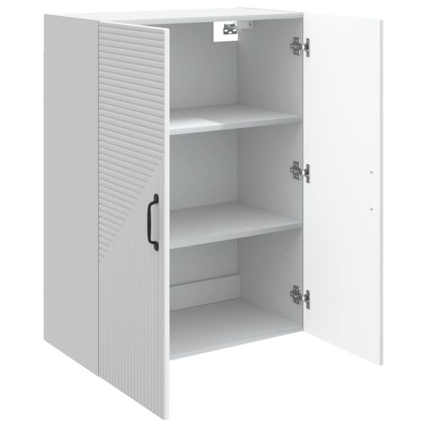 Стенно шкафче Бяло 66 x 34,5 x 90 см Инженерна дървесина
