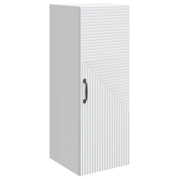 Стенно шкафче Бяло 33 x 34,5 x 90 см Инженерна дървесина