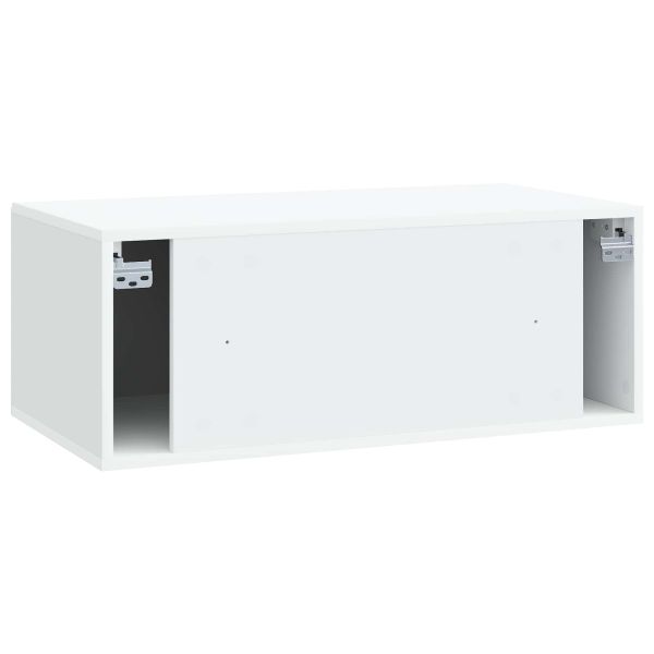 Стенно монтиран ТВ шкаф Бяло 78,5 x 41 x 30 см