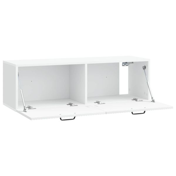 Стенно монтиран ТВ шкаф Монтиране на стена Бяло 98 x 31 x 30 см