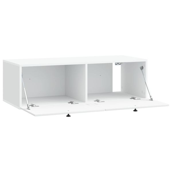 Стенно монтиран ТВ шкаф 98 x 41 x 30 см Бяло