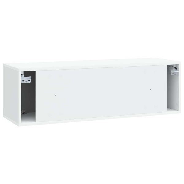 Стенно монтиран ТВ шкаф 98 x 31 x 30 см Бяло