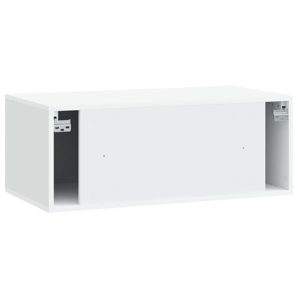 Стенно монтиран ТВ шкаф Бяло 78,5 x 41 x 30 см
