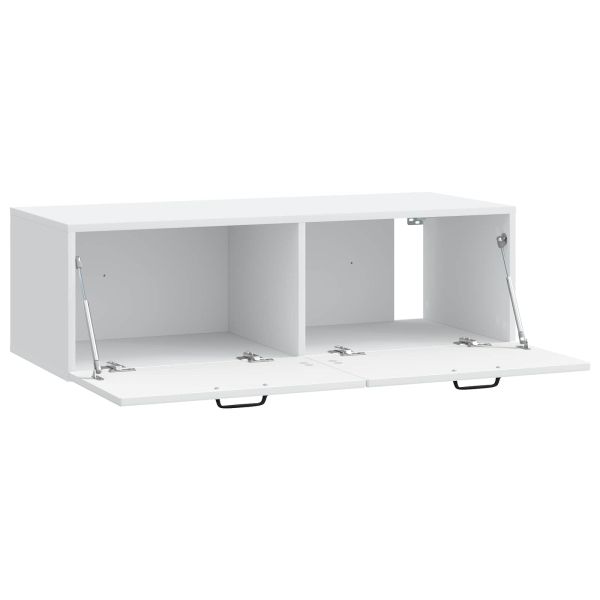 Стенно монтиран ТВ шкаф Монтиране на стена Бяло 98 x 41 x 30 см
