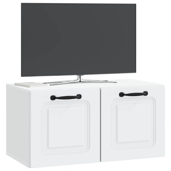 Стенно монтиран ТВ шкаф Бяло 59,5 x 31 x 30 см