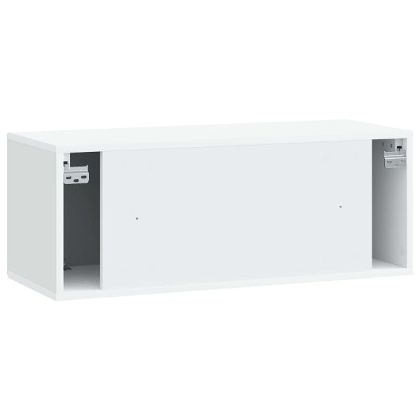 Стенно монтиран ТВ шкаф Бяло 78,5 x 31 x 30 см