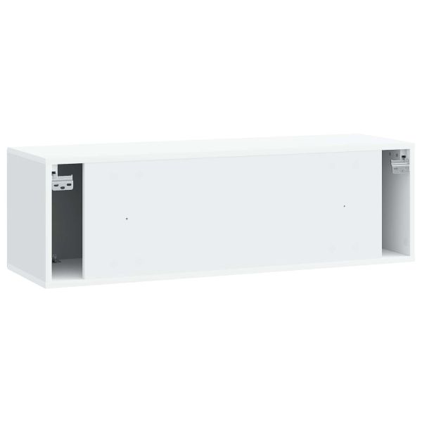Стенно монтиран ТВ шкаф Монтиране на стена Бяло 98 x 31 x 30 см
