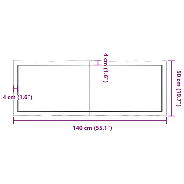 Плот за маса светлокафяв 140x50x(2-6) см обработен масивен дъб