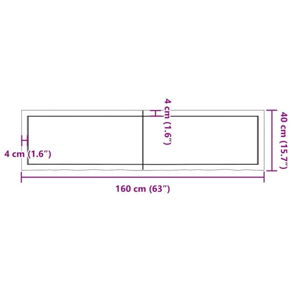 Плот за баня светлокафяв 160x40x(2-4) см обработено дърво масив