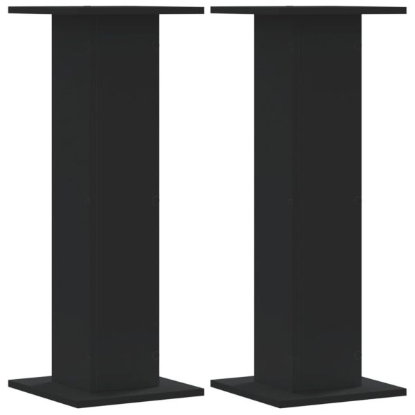 Стойки за растения 2 бр черни 30x30x80 см инженерно дърво