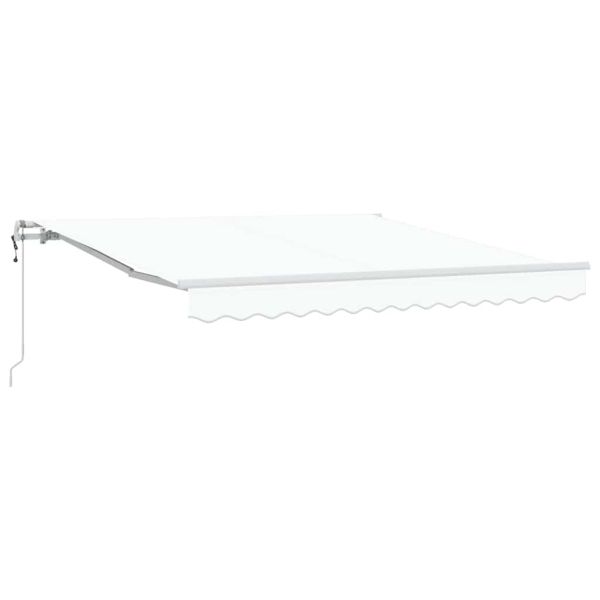 Прибираща се тента Бяло 350 x 250 cm Тъкан и алуминий