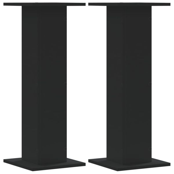 Стойки за тонколони 2 бр черни 30x30x80 см инженерно дърво