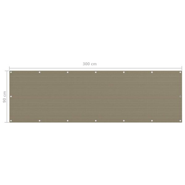 Балконски параван, таупе, 90x300 см, HDPE