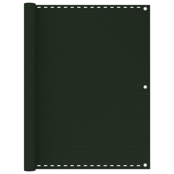 Балконски параван, тъмнозелен, 120x500 см, HDPE