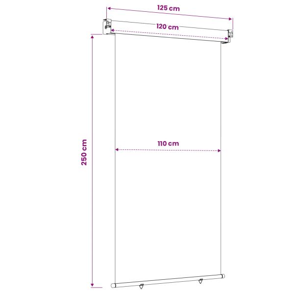 Навес за странична защита на балкон 117 x 250 см