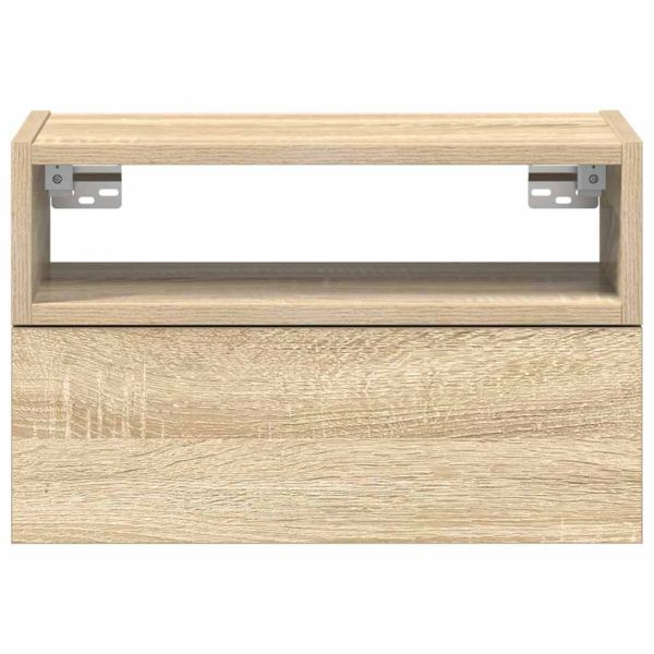 Нощни шкафчета за стенен монтаж, 2 бр, сонома дъб, 45x26x28,5см