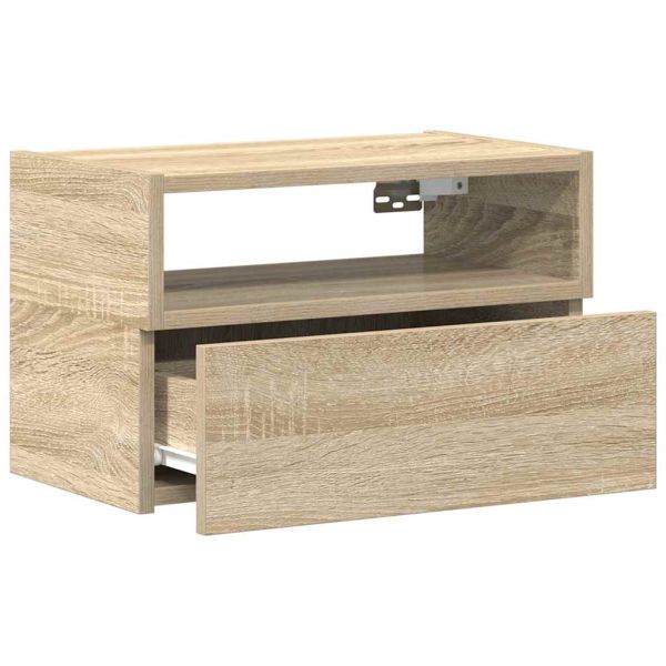 Нощни шкафчета за стенен монтаж, 2 бр, сонома дъб, 45x26x28,5см