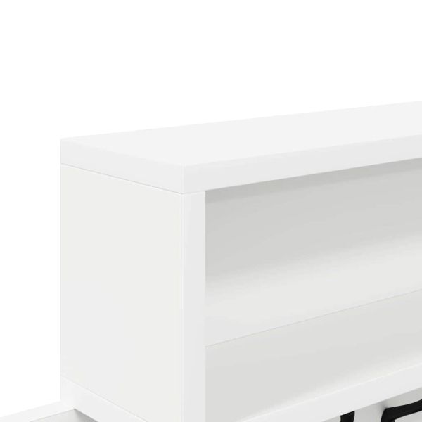 Стенен закачалка за палта с рафт Бяло 100 x 12 x 43,5 см