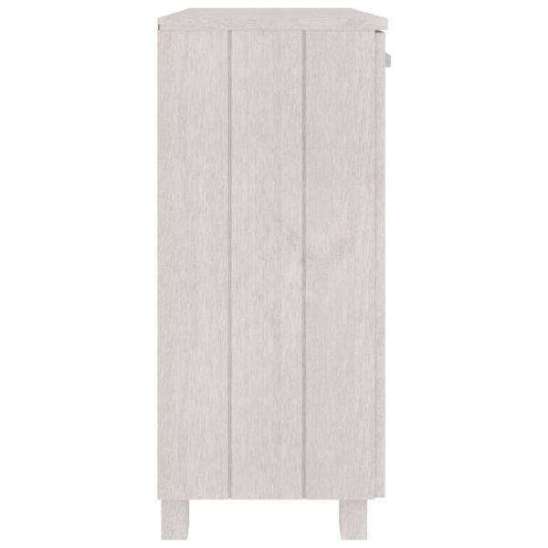 Сайдборд HAMAR, бял, 85x35x80 см, борово дърво масив