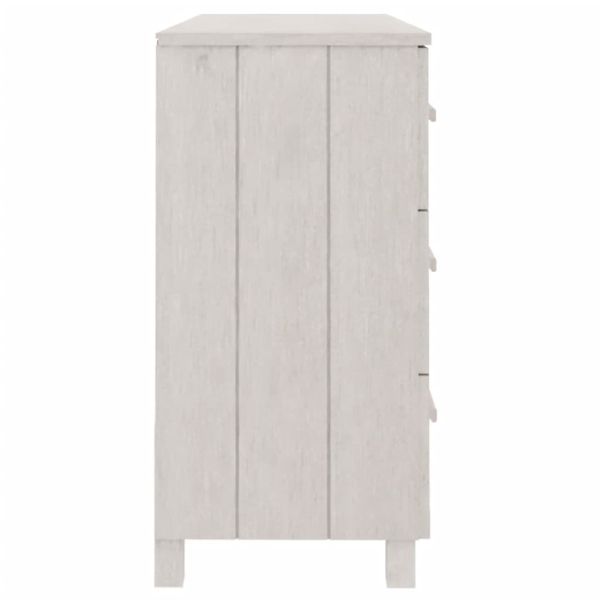 Сайдборд HAMAR, бял, 113x40x80 см, борово дърво масив