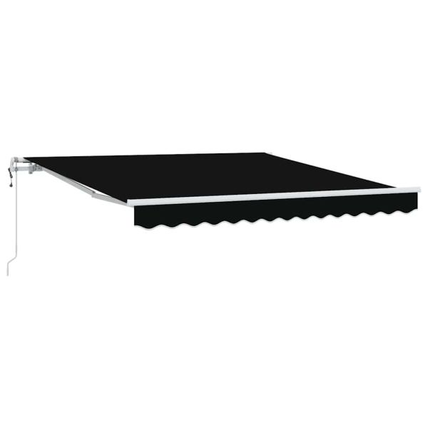 Прибираща се тента Черно 350 x 250 cm Тъкан и алуминий