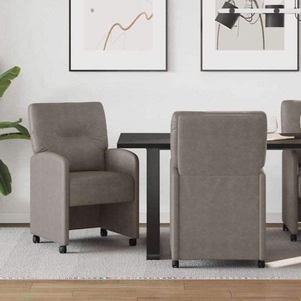 Столове с Колела с колела 2 pcs Сив 57 x 67 x 95 см Изкуствена