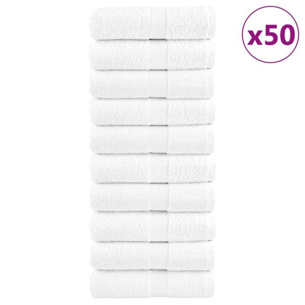 Премиум кърпи за баня SOLUND 50 бр. Бели 15x21 см 600 г/м²
