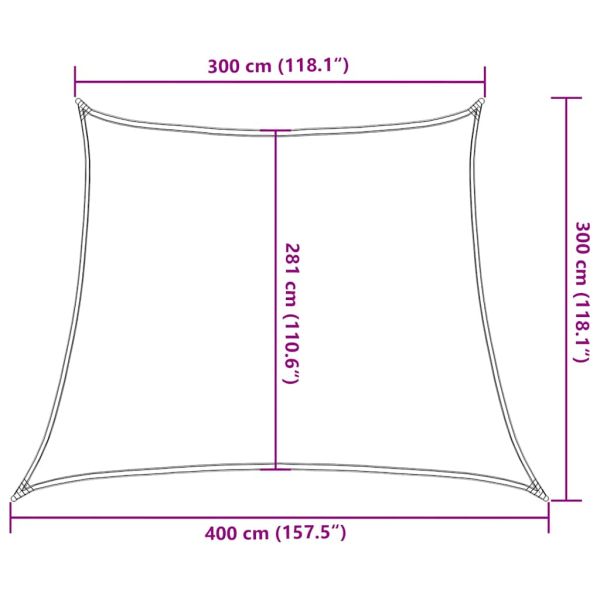 Сенник за платно 160 г/м² трапецовиден оранжев 3/4x3 м HDPE