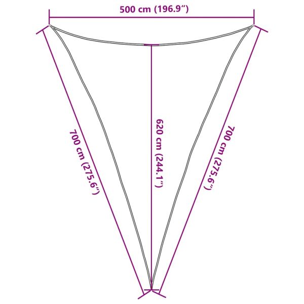 Сенник за платно 160 г/м² триъгълен черен 5x7x7 м HDPE