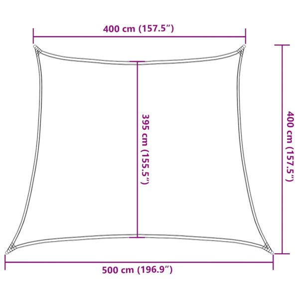 Сенник за платно 160 г/м² трапецовиден кафяв 4/5x4 м HDPE