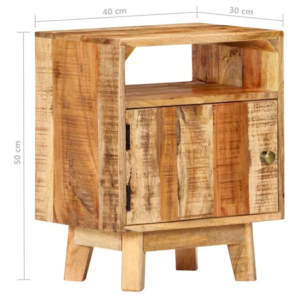 Нощно шкафче 40x30x50 см, необработено мангово дърво