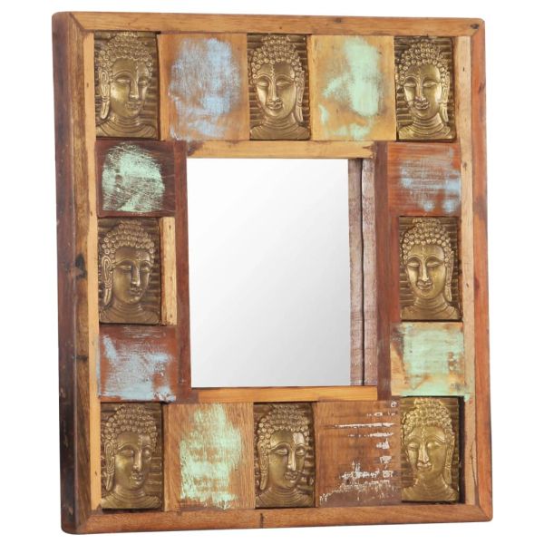 Огледало с рамка Буда, 50х50 см, регенерирано дърво масив