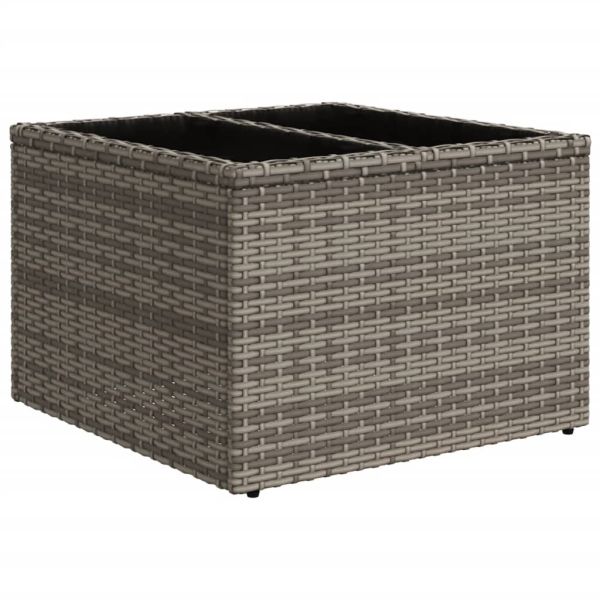 Градински комплект от 6 дивана с възглавници, сив, полиратан