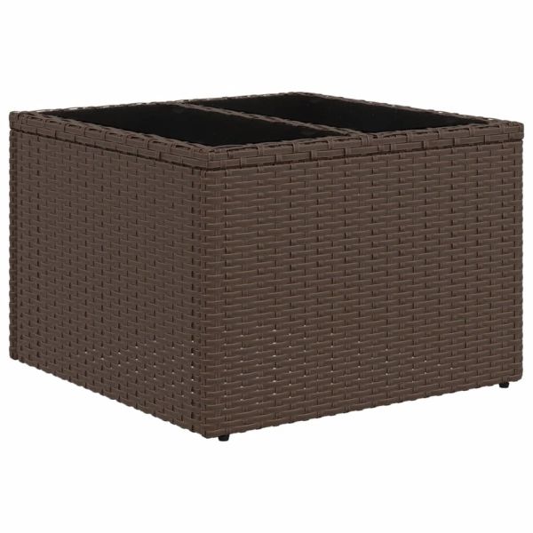 Градински комплект от 6 дивана с възглавници, кафяв, полиратан