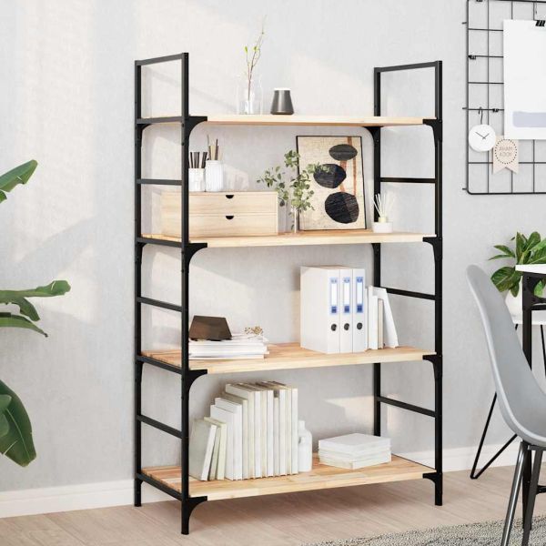 Плаващи рафтове, 4 бр., 80x40x2 см, необработена масивна дървесина, акация